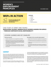 Developing the Next Generation of Women Leaders for Africa - Through Corporate Social Responsibility